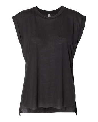 Bella + Canvas Women’s Flowy Rolled Cuffs Muscle Tee - 8804