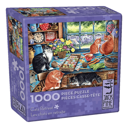 Cats Retreat 1000pc Jigsaw Puzzle sold by RQC Supply Canada a Hobby and Craft store located in Woodstock Ontario Canada