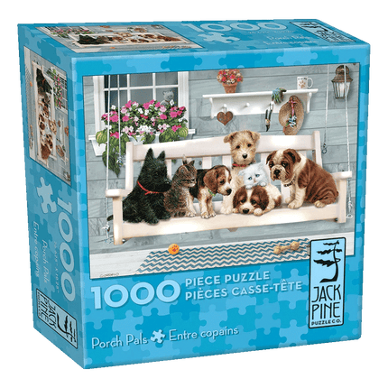 Porch Pals 1000pc Puzzle made by Jack Pine sold by RQC Supply Canada an arts and craft hobby store located in Woodstock, Ontario