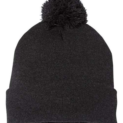 12" Pom-Pom Cuffed Beanie