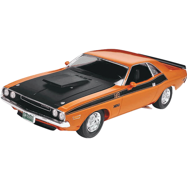 1/24 '70 Dodge Challenger, T/A 2N1, Model Car, Orange and Black, 85-2596, RQC Supply, Woodstock, Canada