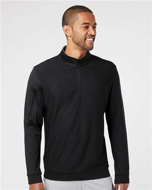 Adidas Men's Performance Textured Quarter-Zip Pullover - NE725