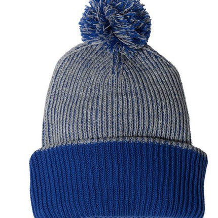 12" Speckled Pom-Pom Cuffed Beanie