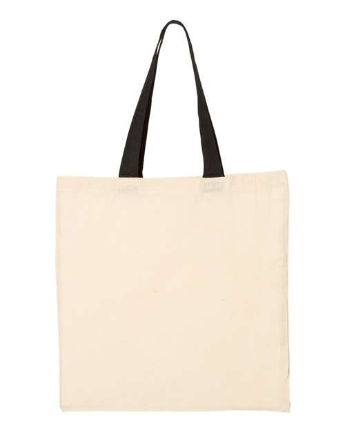 Q-Tees Economical Tote with Contrast-Color Handles - QTB6000