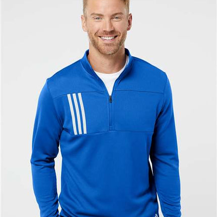 Men's 3-Stripes Double Knit Quarter-Zip Pullover
