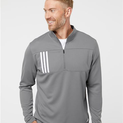 Men's 3-Stripes Double Knit Quarter-Zip Pullover