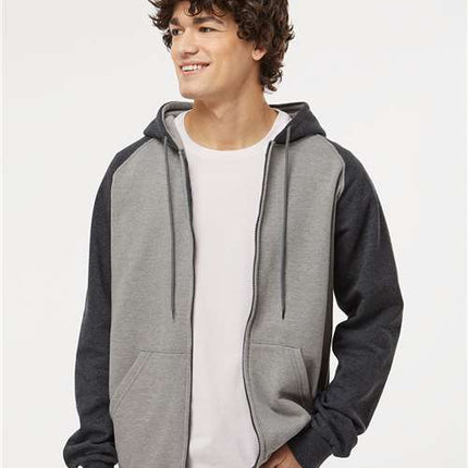 Fleece Raglan Hooded Full-Zip Sweatshirt