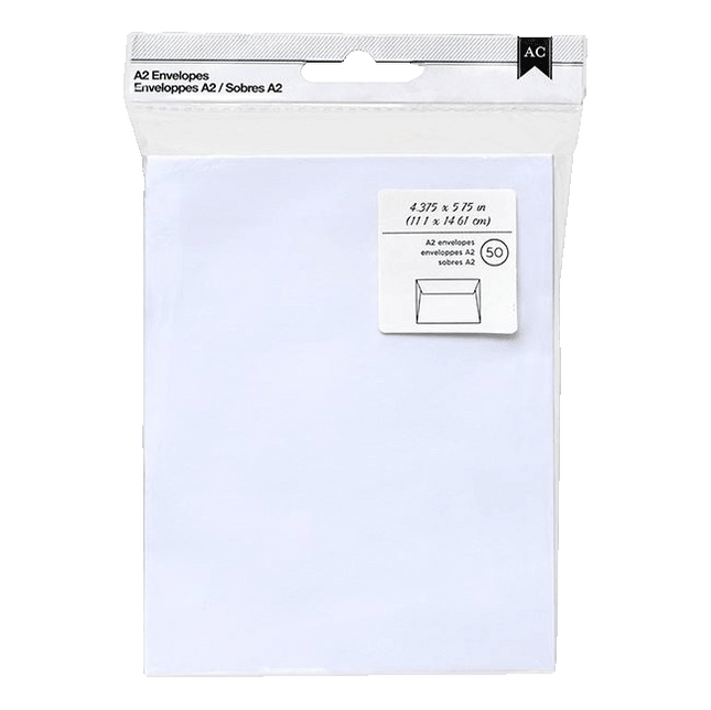 White A2 Envelopes American Crafts, AC for short sold by RQC Supply Canada an arts and craft store located in Woodstock, Ontario