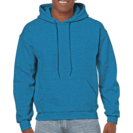 18500 Adult Hoodie. Unisex Hooded Sweatshirt by Gildan. Shown in Antique Sapphire, sold by RQC Supply Canada.