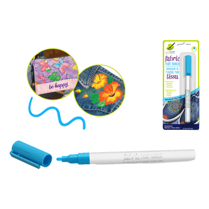  Permanent Fabric Markers sold by RQC Supply Canada an arts and craft store located in Woodstock, Ontario showing Bahama Blue Colour