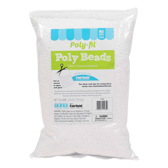 Poly-fil Poly Beads sold by RQC Supply Canada bean bag filler an art and craft hobby store located in Woodstock, Ontario