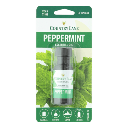 Country Lane Peppermint Essential Oil perfect for candles, aromas, soaps and lotions sold by RQC Supply Canada an arts and craft store located in Woodstock, Ontario