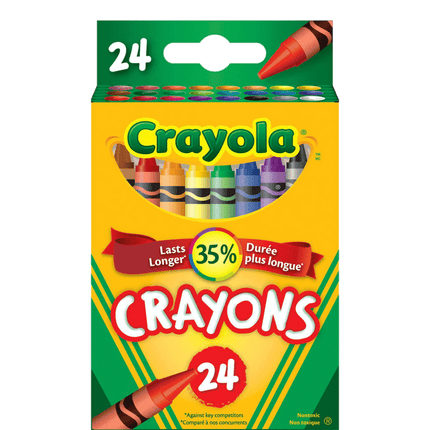 24 pk crayons made by crayon sold by RQC Supply Canada located in Woodstock, Ontario