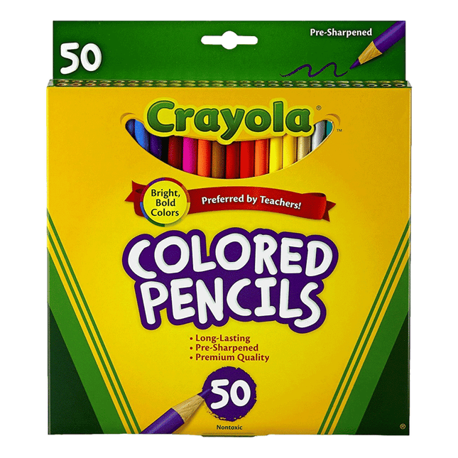 Coloured Pencils 50 pk sold by RQC Supply Canada an arts and craft store located in Woodstock, Ontario