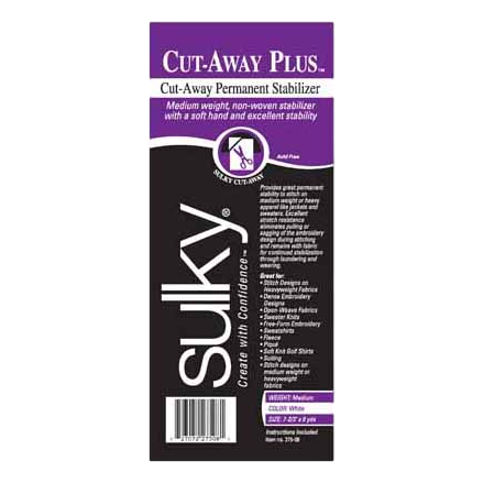 SULKY Cut-AwayPlus Permanent Stabilizer - White