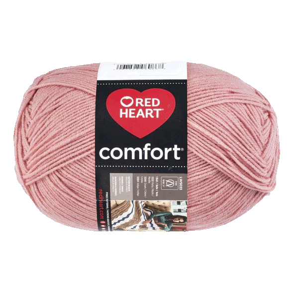 Red Heart Comfort Line Yarn sold by RQC Supply Canada an arts and craft store located in Woodstock, Ontario showing Petal Pink