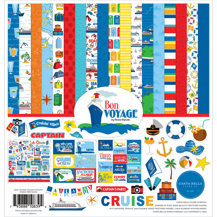 Steven Duncan Design created by Echo Park get your Bon Voyage Scrapbooking Collection Kit sold by RQC Supply Canada an arts and craft store located in Woodstock, Ontario