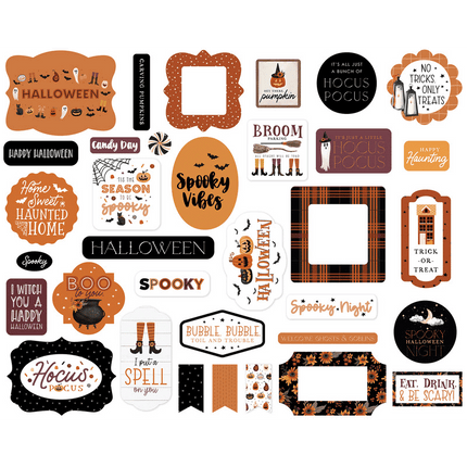 Echo Park Ephemera Halloween Cardstock Die Cuts Halloween Themed sold by RQC Supply Canada an arts and craft store located in Woodstock, Ontario