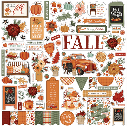 Echo park Hello Fall Sticker Collection sold by RQC Supply Canada an arts and craft store located in Woodstock, Ontario