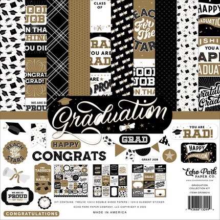Echo Park Graduation Kit sold by RQC Supply Canada an arts and craft store located in Woodstock, Ontario