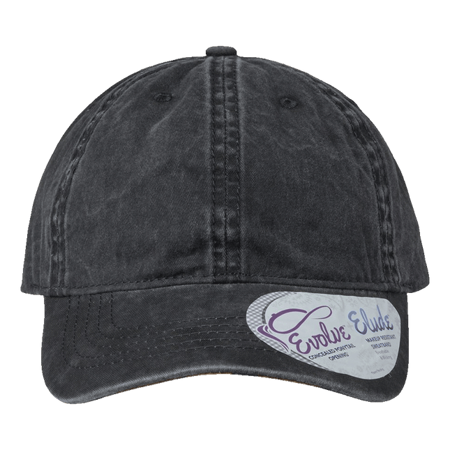 Pattern Underneath Ponytail hat sold by RQC Supply Canada showing front profile black with leopard pattern