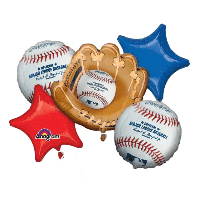 Baseball Balloon Bouquet sold by RQC Supply Canada an arts and craft store located in Woodstock, Ontario also selling party decorations