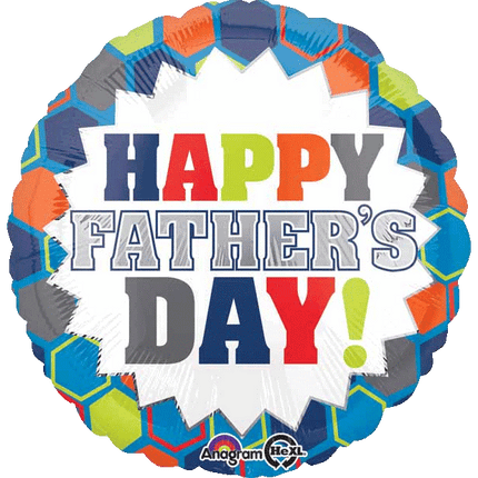 Happy Father's Day Starburst Design Mylar Balloons sold by RQC Supply Canada an arts and craft store located in Woodstock, Ontario