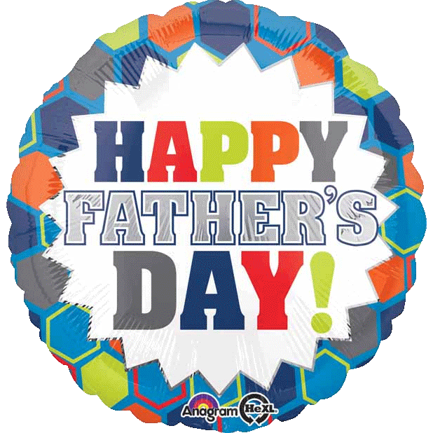 Happy Father's Day Starburst Design Mylar Balloons sold by RQC Supply Canada an arts and craft store located in Woodstock, Ontario