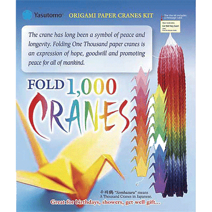 Fold 1000 cranes origami Kit sold by RQC Supply Canada an arts and craft hobby store located in Woodstock, Ontario