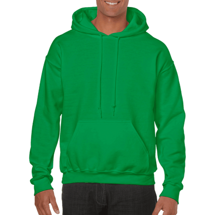 18500 Adult Hoodie. Unisex Hooded Sweatshirt by Gildan. Shown in Irish Green colours, sold by RQC Supply Canada.
