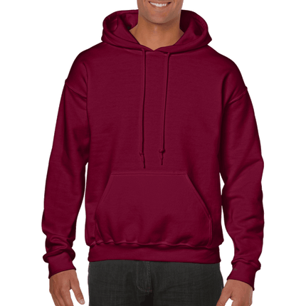 18500 Adult Hoodie. Unisex Hooded Sweatshirt by Gildan. Shown in Maroon colour,  sold by RQC Supply Canada.