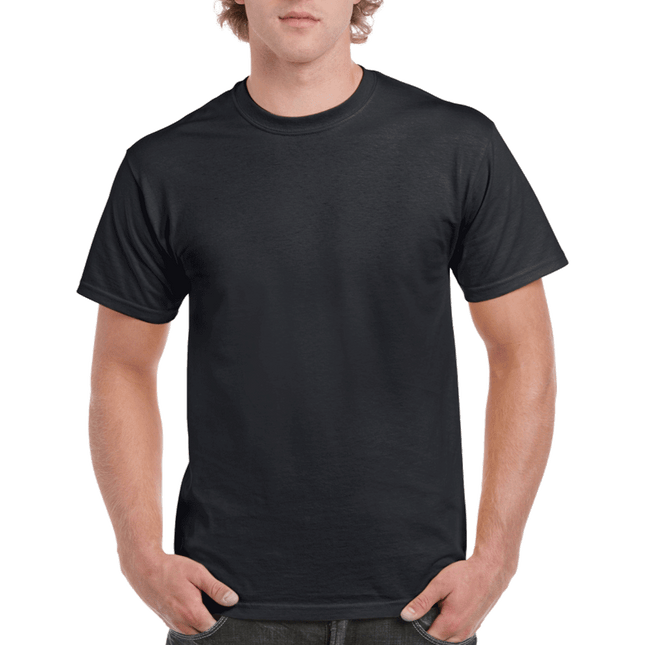 2000 Men's Adult Ultra Cotton Short Sleeve T-Shirt by Gildan. Shown in Black, sold by RQC Supply Canada.