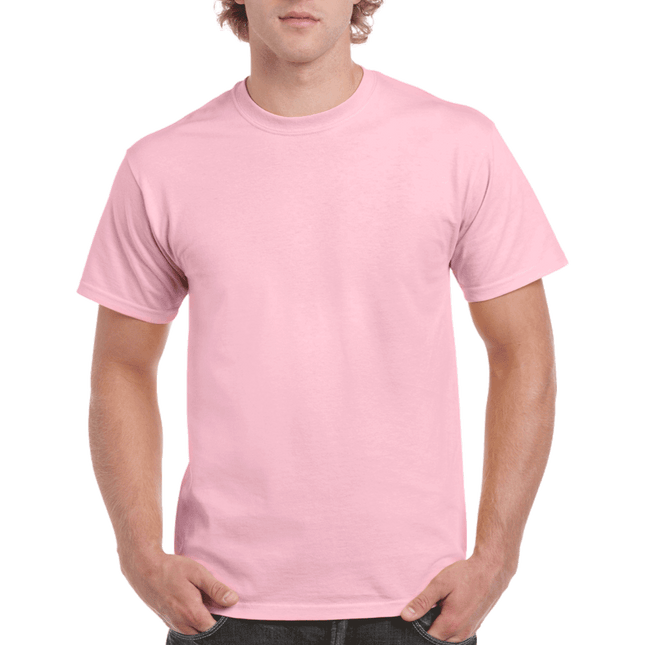 2000 Men's Adult Ultra Cotton Short Sleeve T-Shirt by Gildan. Shown in Light Pink, sold by RQC Supply Canada.