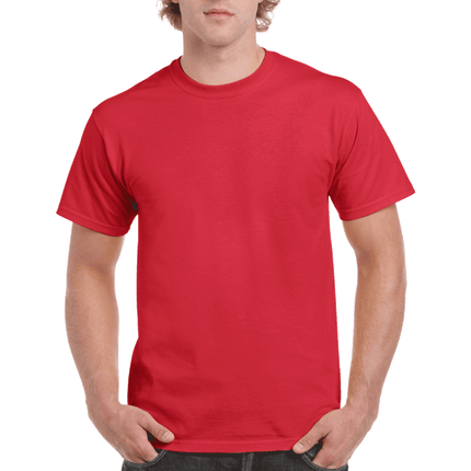 2000 Men's Adult Ultra Cotton Short Sleeve T-Shirt by Gildan. Shown in Red, sold by RQC Supply Canada.