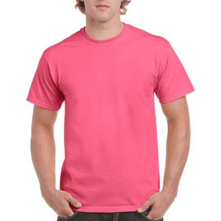 2000 Men's Adult Ultra Cotton Short Sleeve T-Shirt by Gildan. Shown in Safety Pink, sold by RQC Supply Canada.