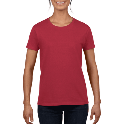 2000L Ladies Ultra Cotton Short Sleeve T-shirt by Gildan. Shown in Cardinal Red, sold by RQC Supply Canada.