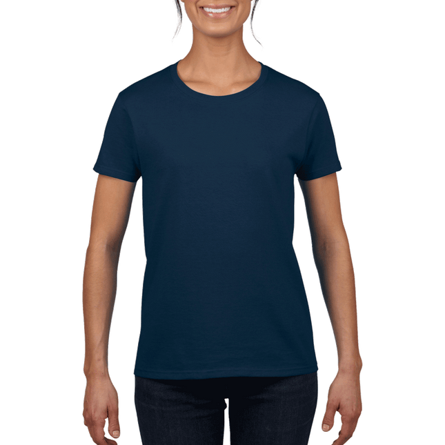 2000L Ladies Ultra Cotton Short Sleeve T-shirt by Gildan. Shown in Navy Blue, sold by RQC Supply Canada.