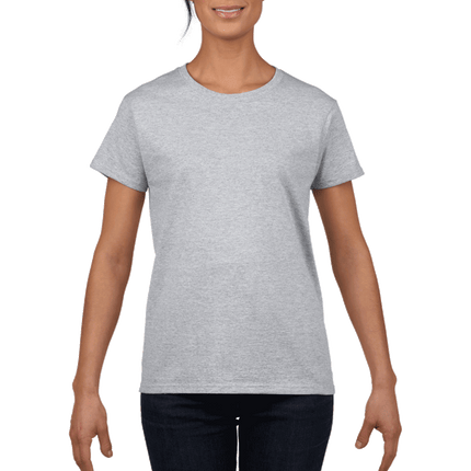 2000L Ladies Ultra Cotton Short Sleeve T-shirt by Gildan. Shown in Sport Grey, sold by RQC Supply Canada.