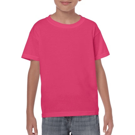 500B Heavy Cotton Youth Short Sleeved T-Shirt by Gildan. Shown in Heliconia, sold by RQC Supply Canada.