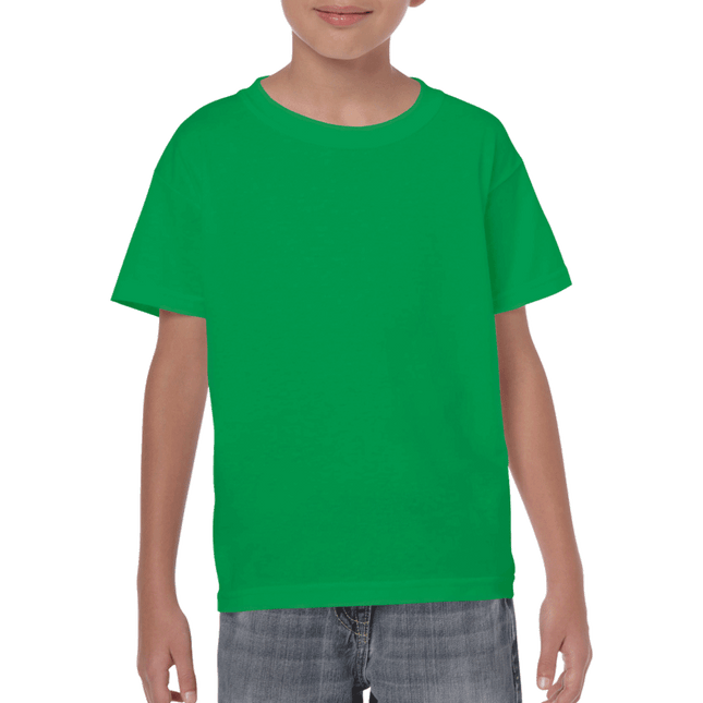 500B Heavy Cotton Youth Short Sleeved T-Shirt by Gildan. Shown in Irish Green, sold by RQC Supply Canada.