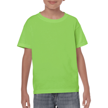 500B Heavy Cotton Youth Short Sleeved T-Shirt by Gildan. Shown in Lime Green, sold by RQC Supply Canada.