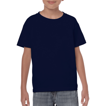 500B Heavy Cotton Youth Short Sleeved T-Shirt by Gildan. Shown in Navy Blue, sold by RQC Supply Canada.