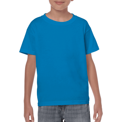 500B Heavy Cotton Youth Short Sleeved T-Shirt by Gildan. Shown in Sapphire, sold by RQC Supply Canada.