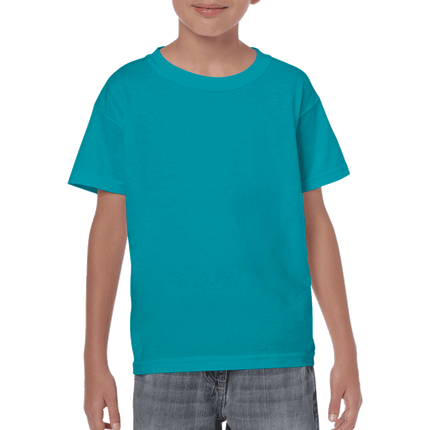 500B Heavy Cotton Youth Short Sleeved T-Shirt by Gildan. Shown in Tropical Blue, sold by RQC Supply Canada.