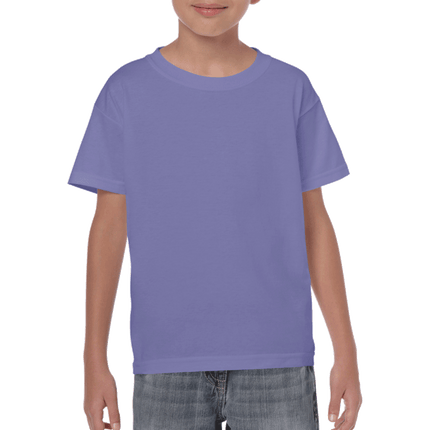 500B Heavy Cotton Youth Short Sleeved T-Shirt by Gildan. Shown in Violet, sold by RQC Supply Canada.