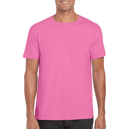64000 Men's Softstyle Adult T-Shirt by Gildan. Shown in Azalea, sold by RQC Supply Canada.