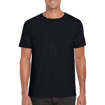 64000 Men's Softstyle Adult T-Shirt by Gildan. Shown in Black, sold by RQC Supply Canada.