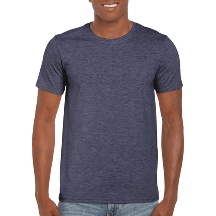 64000 Men's Softstyle Adult T-Shirt by Gildan. Shown in Heather Navy, sold by RQC Supply Canada.