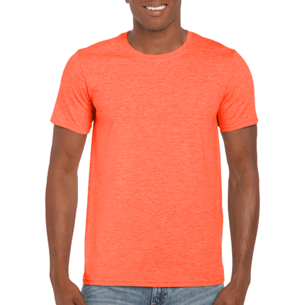 64000 Men's Softstyle Adult T-Shirt by Gildan. Shown in Heather Orange, sold by RQC Supply Canada.