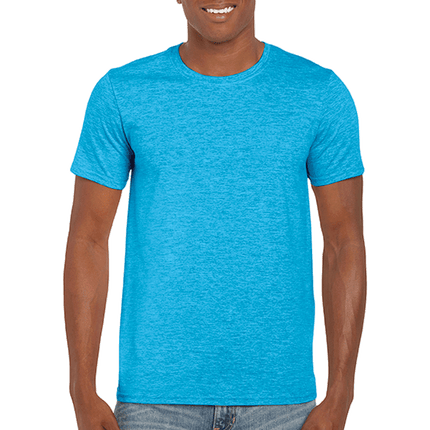 64000 Men's Softstyle Adult T-Shirt by Gildan. Shown in Heather Sapphire, sold by RQC Supply Canada.